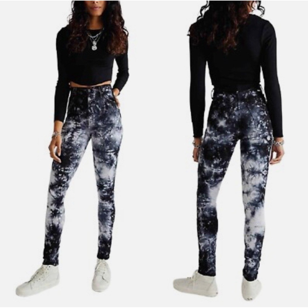 Mother Super Swooner Skinny Jean Women 25 Blue Black Denim Hobo Grunge Skater